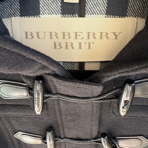 Burberry Britt Wool Black Coat w/ Hood & Signature Check Lining & Toggle • 2 - Picture 7 of 14